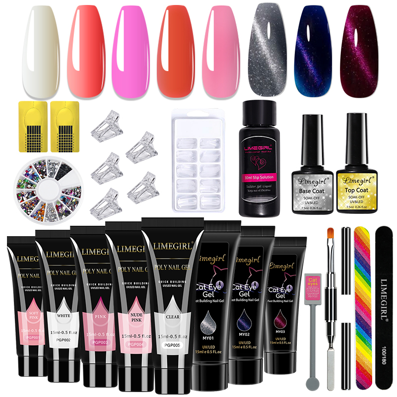 Nail Art Extension Cat Eye - Набор для наращивания ногтей LIMEGIRL 15