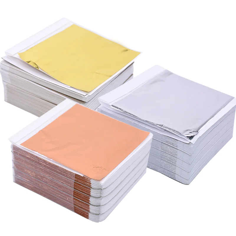Nail Foil Transfer - 100 шт. имитационных золотых, серебряных и