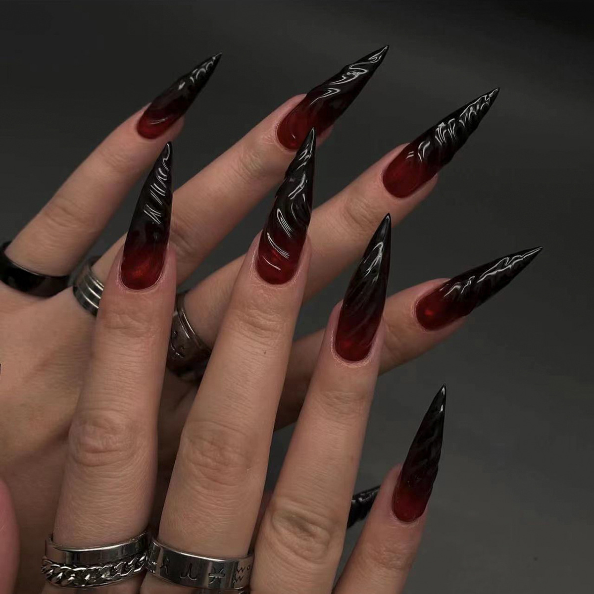 Nail Art Y2K - 24 шт. накладных ногтей формы «стилет»