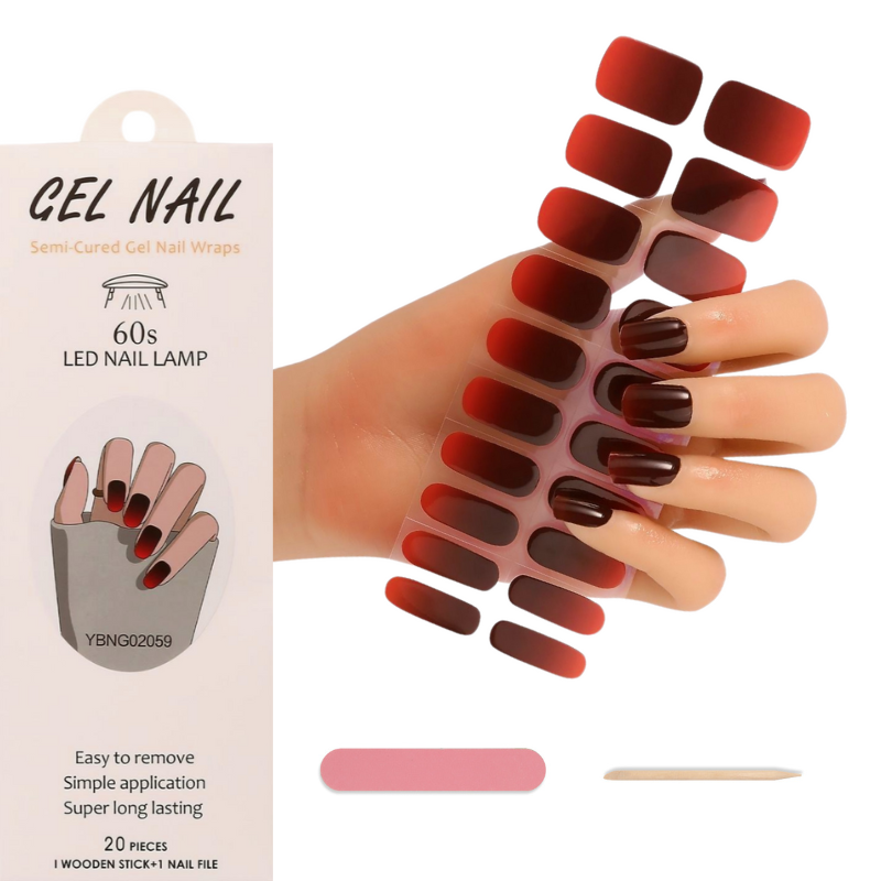 Striping Tape Nail - 20-наконечники, полузатвердывающиеся гелевые полоски для ногтей,