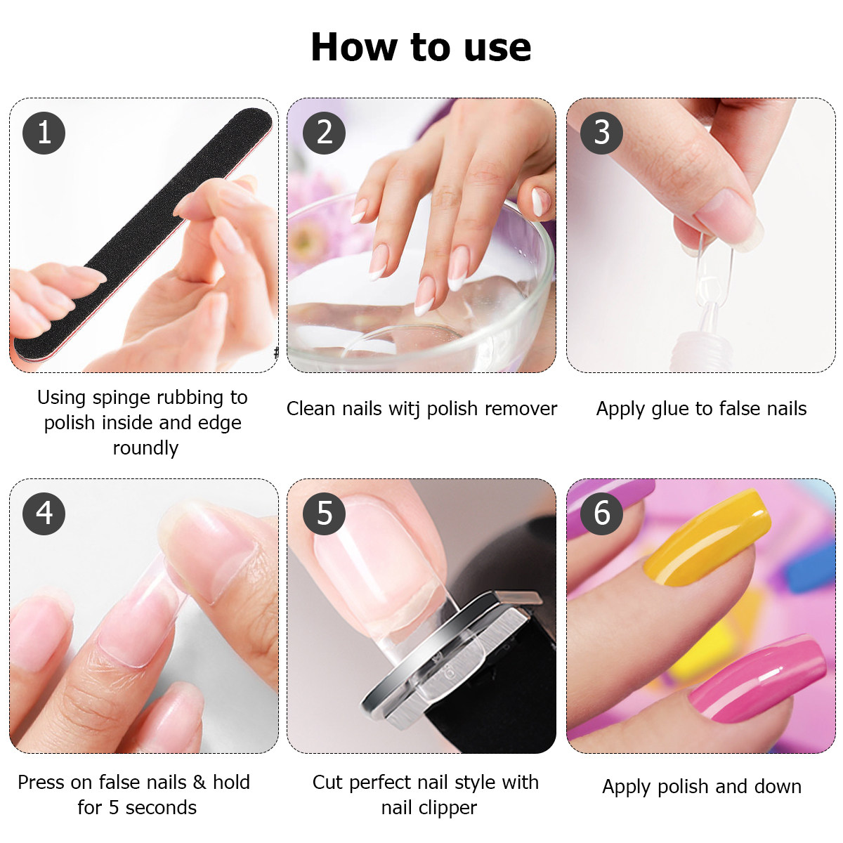 Nail Art Natural Simple - 600 шт. накладных ногтей натурального цвета,
