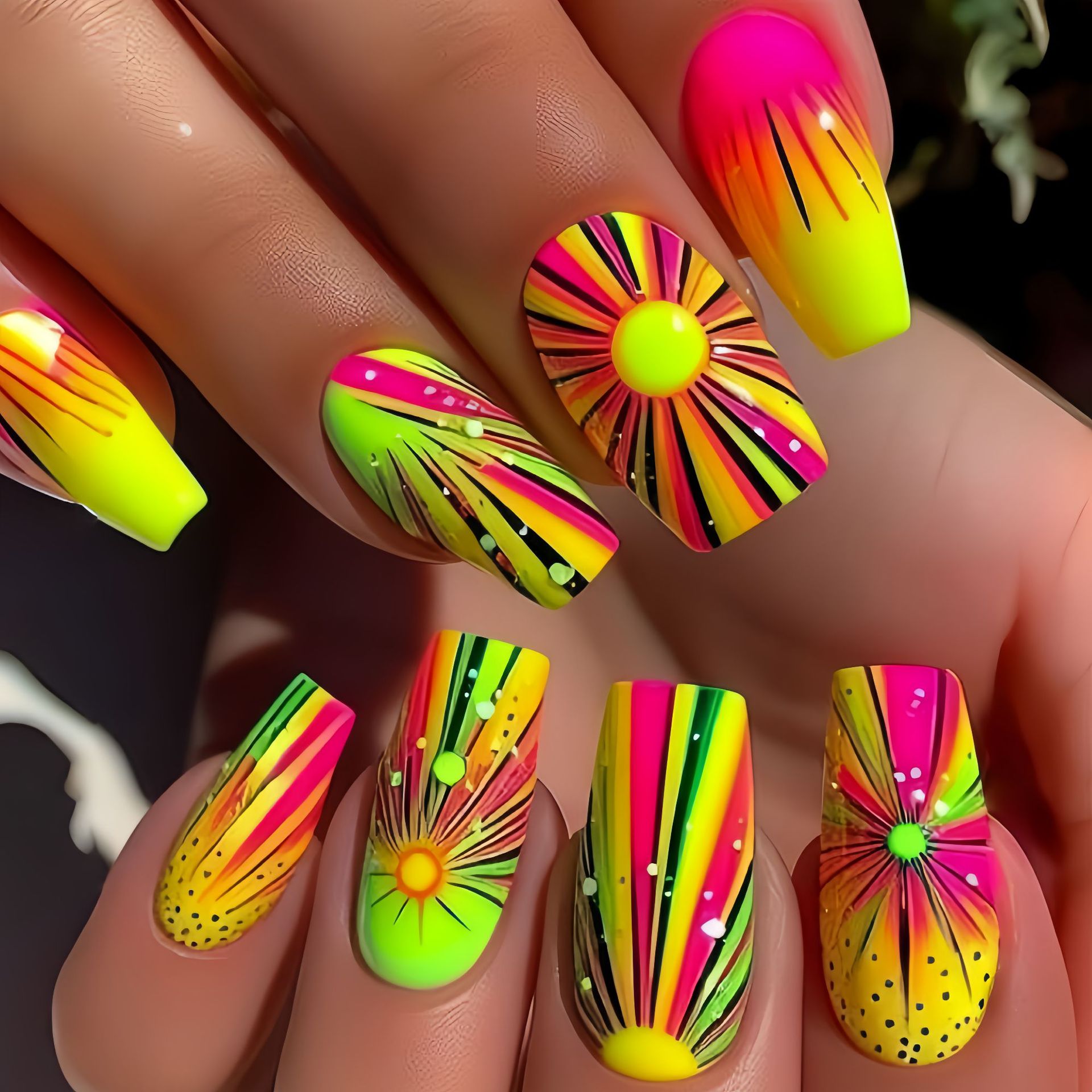 Nail Art Ombre - Красочные накладные ногти с эффектом омбре,