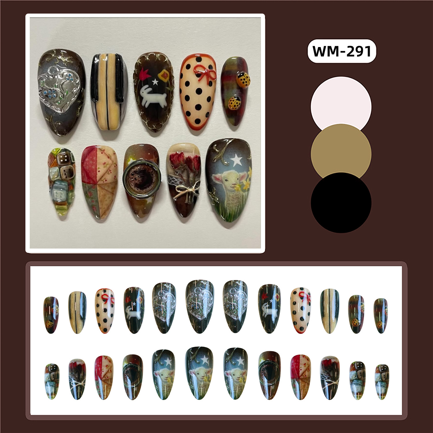 24 шт., винтажные накладные но – обзор и цена Nail Art Y2K