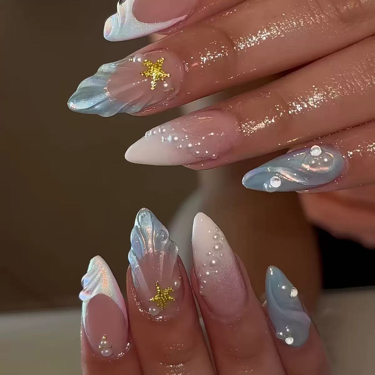 24 шт. коротких овальных 3D-на – обзор и цена Nail Art French