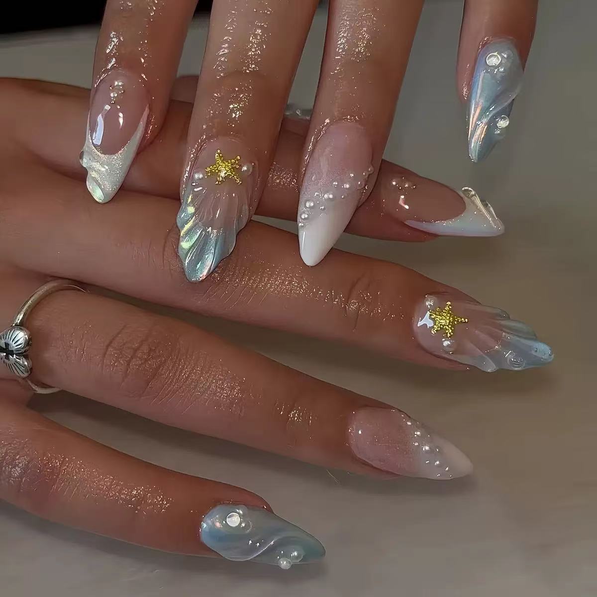 24 шт. коротких овальных 3D-на – обзор и цена Nail Art French