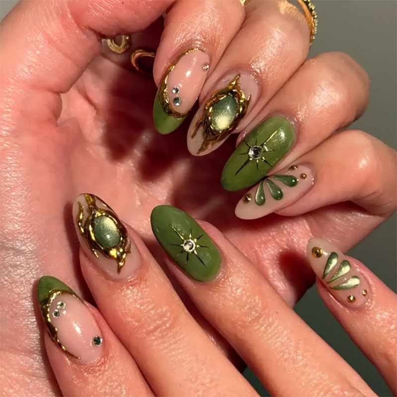24 шт. зеленых накладных ногте – обзор и цена Nail Art French
