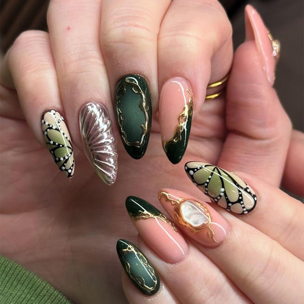 24 шт. зеленых накладных ногте – обзор и цена Nail Art French