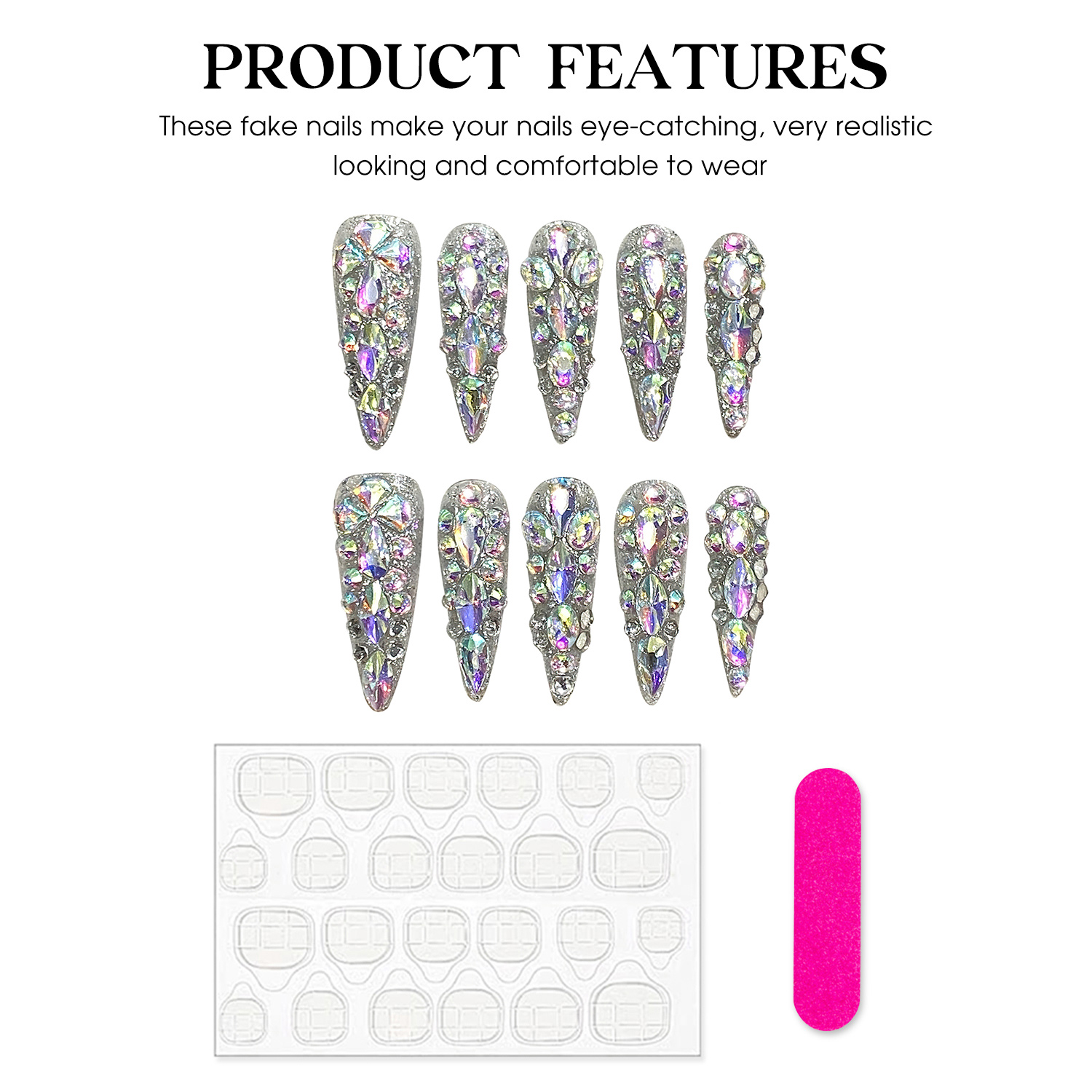 10 шт., длинные накладные ногт – обзор и цена Nail Art French
