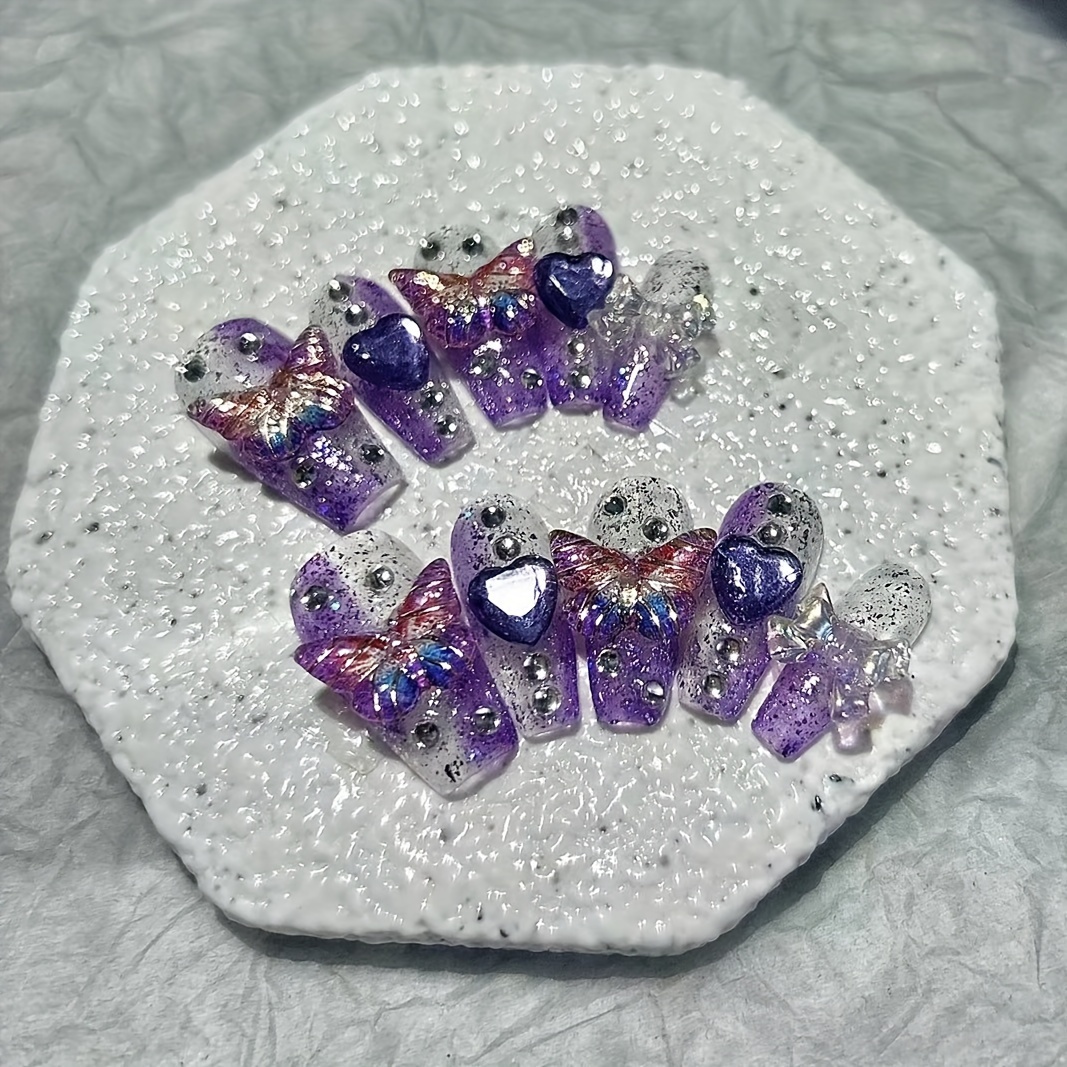 10 шт., фиолетовые накладные н – обзор и цена Nail Art Y2K