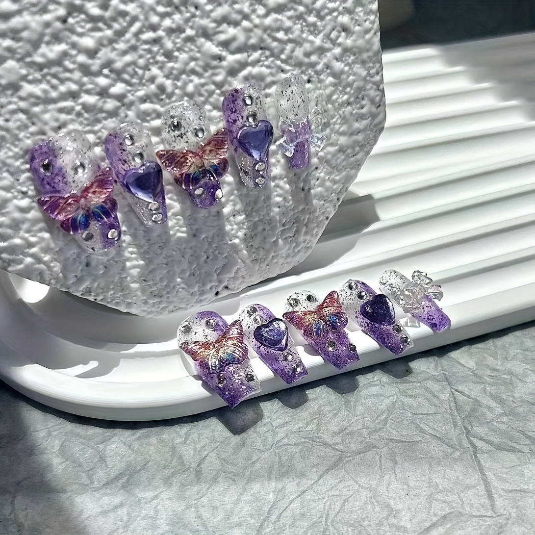 10 шт., фиолетовые накладные н – обзор и цена Nail Art Y2K