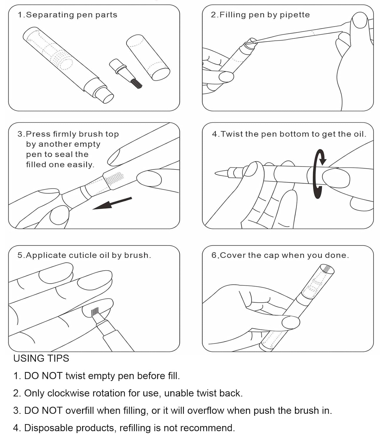 12 шт. пустых ручек-аппликатор – обзор и цена Cuticle Oil Pen